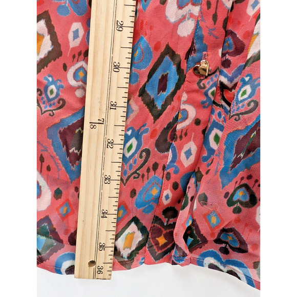 Emily Lovelock Julia Mini Dress in Pink Heart Multi Long Puff Sleeve S US 4-6 - Picture 10 of 12